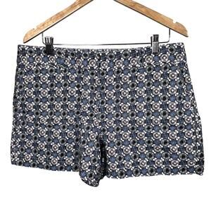 LOFT Shorts Women's Size 12 Multicolor Floral Linen & Cotton Blend Summer Beach